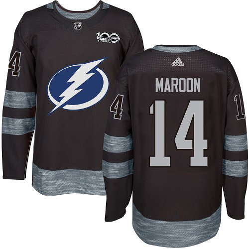 Adidas Tampa Bay Lightning Men 14 Pat Maroon Black 1917-2017 100th Anniversary Stitched NHL Jersey